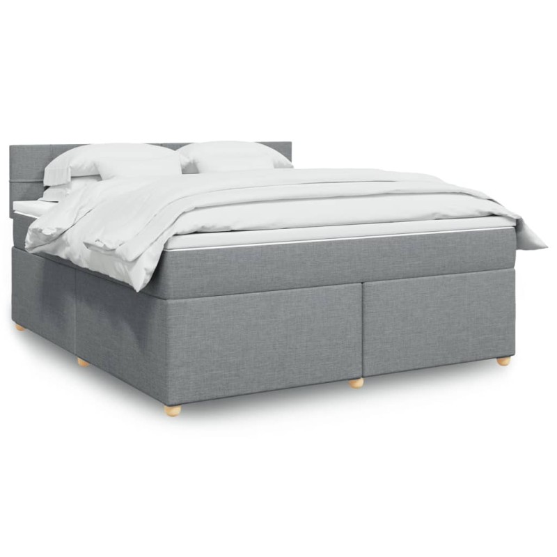 vidaXL Giroletto a Molle con Materasso Grigio Chiaro180x200 cm Tessuto vidaXL Giroletto a Molle con Materasso Grigio Chiaro180x200 cm Tessuto