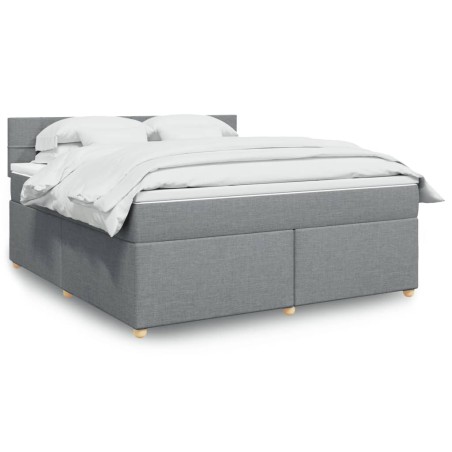 vidaXL Giroletto a Molle con Materasso Grigio Chiaro180x200 cm Tessuto