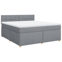 vidaXL Giroletto a Molle con Materasso Grigio Chiaro180x200 cm Tessuto