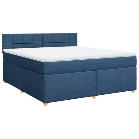 vidaXL Giroletto a Molle con Materasso Blu 180x200 cm in Tessuto