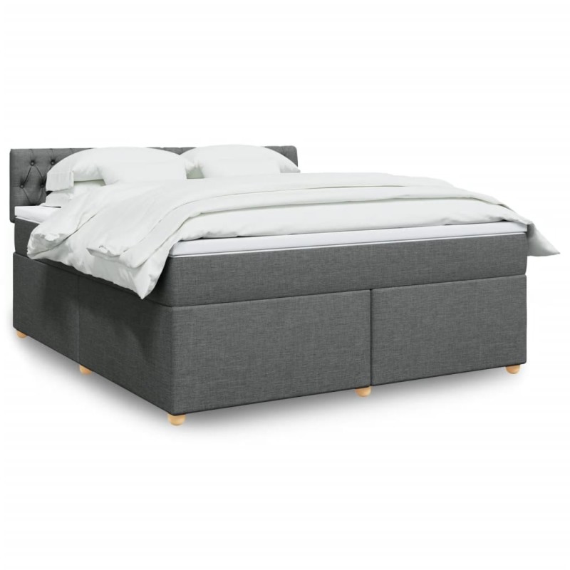 vidaXL Giroletto a Molle con Materasso Grigio Scuro 180x200 cm Tessuto