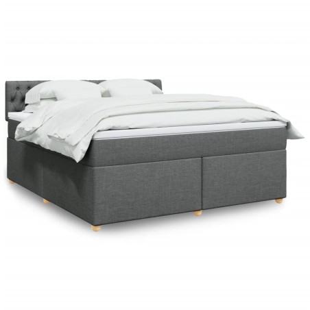 vidaXL Giroletto a Molle con Materasso Grigio Scuro 180x200 cm Tessuto
