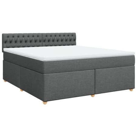 vidaXL Giroletto a Molle con Materasso Grigio Scuro 180x200 cm Tessuto