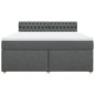 vidaXL Giroletto a Molle con Materasso Grigio Scuro 180x200 cm Tessuto