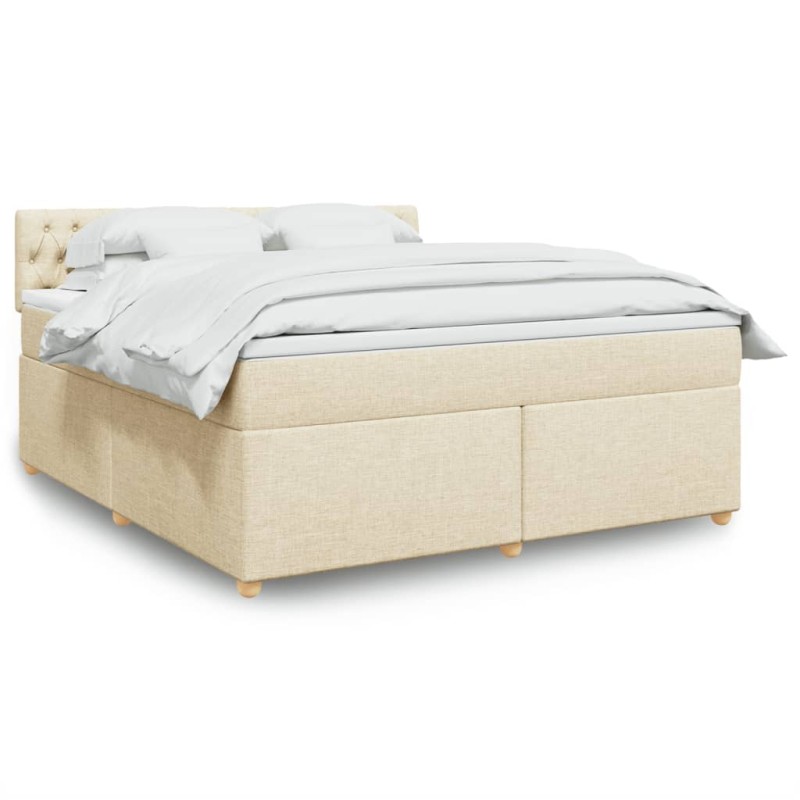 vidaXL Giroletto a Molle con Materasso Crema 180x200 cm in Tessuto vidaXL Giroletto a Molle con Materasso Crema 180x200 cm in Tessuto