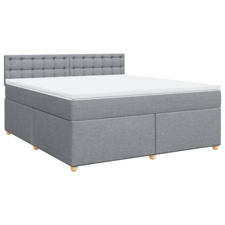 vidaXL Giroletto a Molle con Materasso Grigio Chiaro180x200 cm Tessuto