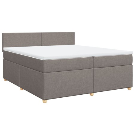 vidaXL Giroletto a Molle con Materasso Tortora 200x200 cm in Tessuto