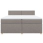 vidaXL Giroletto a Molle con Materasso Tortora 200x200 cm in Tessuto