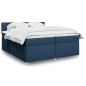 vidaXL Giroletto a Molle con Materasso Blu 200x200 cm in Tessuto