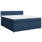vidaXL Giroletto a Molle con Materasso Blu 200x200 cm in Tessuto