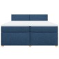 vidaXL Giroletto a Molle con Materasso Blu 200x200 cm in Tessuto