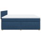 vidaXL Giroletto a Molle con Materasso Blu 200x200 cm in Tessuto