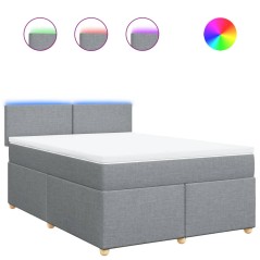 vidaXL Giroletto a Molle con Materasso Grigio Chiaro 140x190cm Tessuto