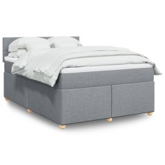 vidaXL Giroletto a Molle con Materasso Grigio Chiaro 140x190cm Tessuto