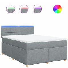 vidaXL Giroletto a Molle con Materasso Grigio Chiaro 140x190cm Tessuto