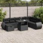 vidaXL Set Divani da Giardino 9 pz con Cuscini Nero in Polyrattan vidaXL Set Divani da Giardino 9 pz con Cuscini Nero in Polyrattan