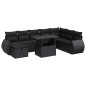 vidaXL Set Divani da Giardino 9 pz con Cuscini Nero in Polyrattan vidaXL Set Divani da Giardino 9 pz con Cuscini Nero in Polyrattan