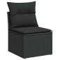 vidaXL Set Divani da Giardino 9 pz con Cuscini Nero in Polyrattan vidaXL Set Divani da Giardino 9 pz con Cuscini Nero in Polyrattan