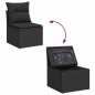 vidaXL Set Divani da Giardino 9 pz con Cuscini Nero in Polyrattan vidaXL Set Divani da Giardino 9 pz con Cuscini Nero in Polyrattan