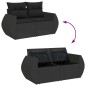 vidaXL Set Divani da Giardino 9 pz con Cuscini Nero in Polyrattan vidaXL Set Divani da Giardino 9 pz con Cuscini Nero in Polyrattan