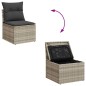vidaXL Set Divano da Giardino 9pz con Cuscini Grigio Chiaro Polyrattan