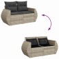 vidaXL Set Divano da Giardino 9pz con Cuscini Grigio Chiaro Polyrattan