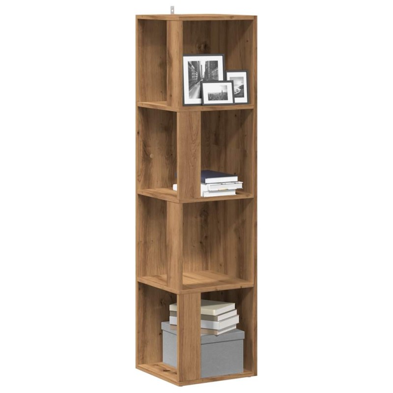 vidaXL Scaffale Angolare Rovere Artigianale 33x33x132 cm in Truciolato