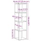 vidaXL Scaffale Angolare Rovere Artigianale 33x33x132 cm in Truciolato