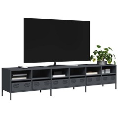 vidaXL Mobile TV Antracite 202x39x43,5 cm Acciaio Laminato a Freddo