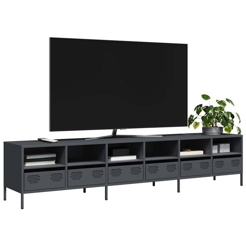 vidaXL Mobile TV Antracite 202x39x43,5 cm Acciaio Laminato a Freddo vidaXL Mobile TV Antracite 202x39x43,5 cm Acciaio Laminato a Freddo