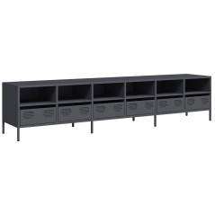 vidaXL Mobile TV Antracite 202x39x43,5 cm Acciaio Laminato a Freddo