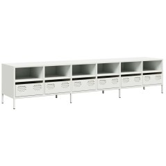 vidaXL Mobile TV Bianco 202x39x43,5 cm in Acciaio Laminato a Freddo