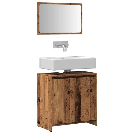 vidaXL Set Mobili da Bagno 2 pz Legno Antico in Legno Multistrato