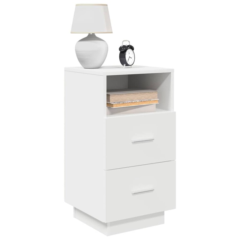 vidaXL Comodino con 2 Cassetti Bianco 36x36x68 cm vidaXL Comodino con 2 Cassetti Bianco 36x36x68 cm