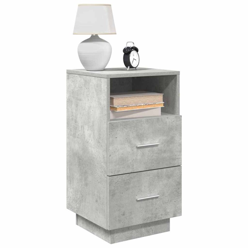 vidaXL Comodino con 2 Cassetti Grigio Cemento 36x36x68 cm vidaXL Comodino con 2 Cassetti Grigio Cemento 36x36x68 cm