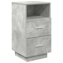 vidaXL Comodino con 2 Cassetti Grigio Cemento 36x36x68 cm