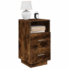 vidaXL Comodino con 2 Cassetti Rovere Fumo 36x36x68 cm