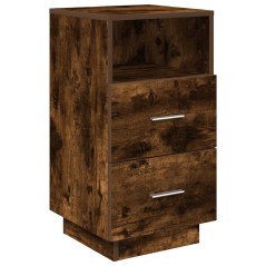 vidaXL Comodino con 2 Cassetti Rovere Fumo 36x36x68 cm