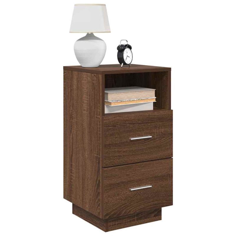 vidaXL Comodino con 2 Cassetti Rovere Marrone 36x36x68 cm