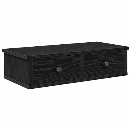 vidaXL Scaffale a Parete con Cassetti Nero 60x25x15 cm in Truciolato