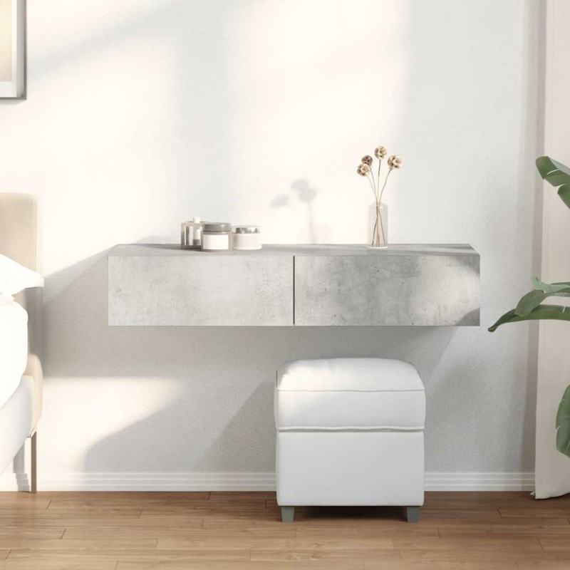 vidaXL Scaffale a Parete con Cassetti Grigio 100x36x19cm in Truciolato vidaXL Scaffale a Parete con Cassetti Grigio 100x36x19cm in Truciolato