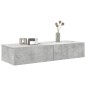 vidaXL Scaffale a Parete con Cassetti Grigio 100x36x19cm in Truciolato vidaXL Scaffale a Parete con Cassetti Grigio 100x36x19cm in Truciolato
