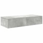vidaXL Scaffale a Parete con Cassetti Grigio 80x33x17 cm in Truciolato vidaXL Scaffale a Parete con Cassetti Grigio 80x33x17 cm in Truciolato