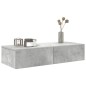 vidaXL Scaffale a Parete con Cassetti Grigio 80x33x17 cm in Truciolato vidaXL Scaffale a Parete con Cassetti Grigio 80x33x17 cm in Truciolato