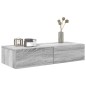vidaXL Scaffale a Parete con Cassetti Grigio 80x33x17 cm in Truciolato vidaXL Scaffale a Parete con Cassetti Grigio 80x33x17 cm in Truciolato