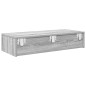 vidaXL Scaffale a Parete con Cassetti Grigio 80x33x17 cm in Truciolato vidaXL Scaffale a Parete con Cassetti Grigio 80x33x17 cm in Truciolato