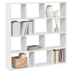 vidaXL Mensola a Cubo da Parete 12 Scomparti Bianca in Truciolato