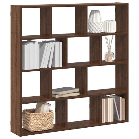 vidaXL Mensola a Muro a Cubo 12 Scomparti Truciolato Rovere Marrone