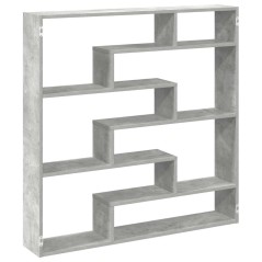 vidaXL Mensola a Cubo da Parete 7 Scomparti Truciolato Grigio Cemento