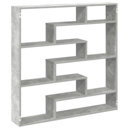 vidaXL Mensola a Cubo da Parete 7 Scomparti Truciolato Grigio Cemento